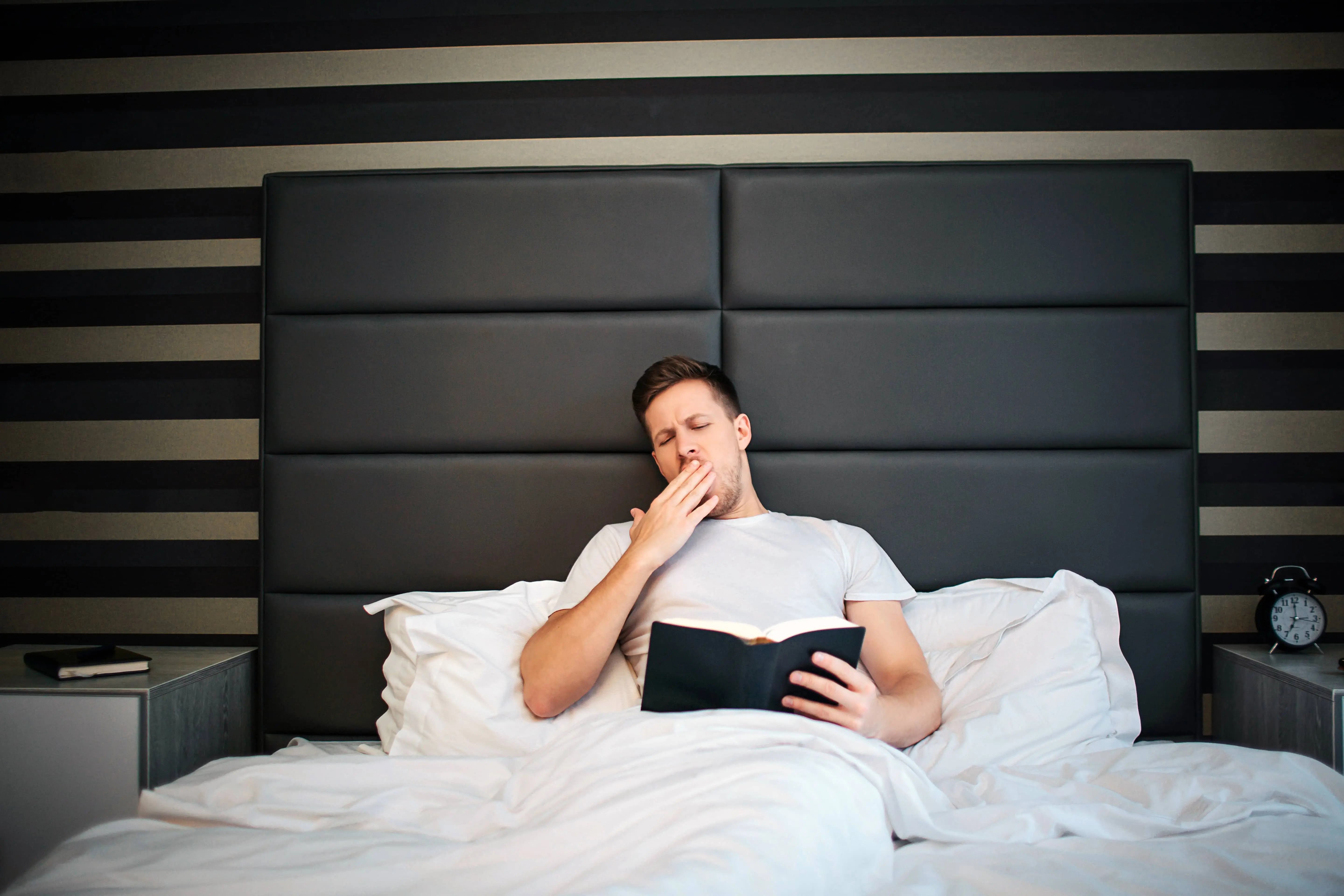 Patient comfortably settled in private sleep study room at TriCity Lung & Sleep